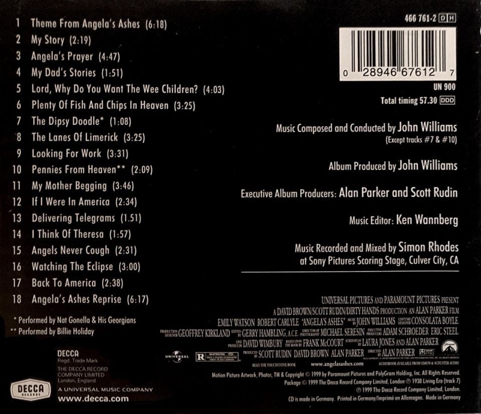 ANGELA'S ASHES - SOUNDTRACK (CD)