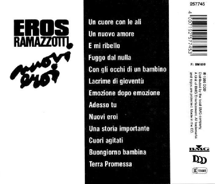 EROS RAMAZZOTTI - NUOVI EROI (CD) (1986)