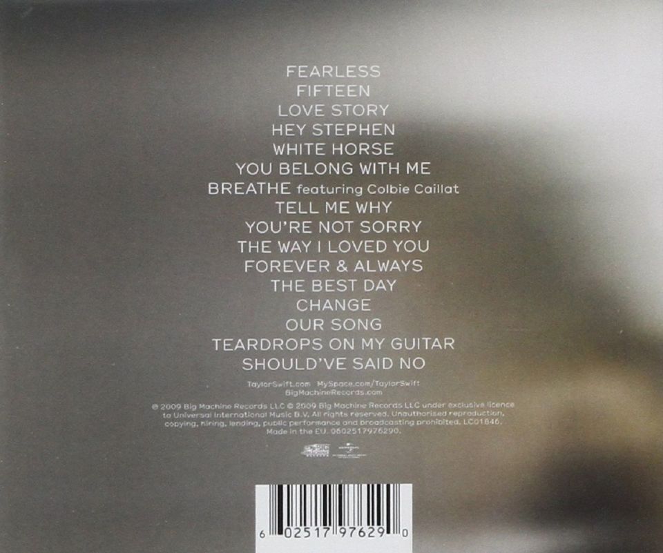 TAYLOR SWIFT - FEARLESS (CD)