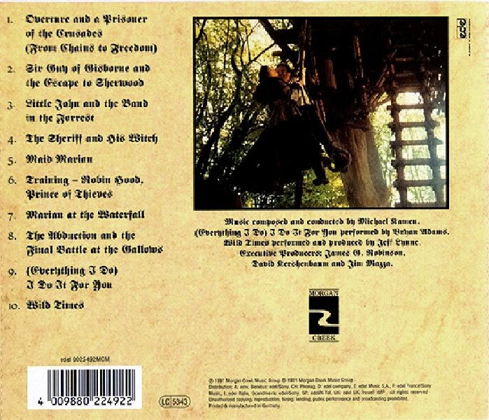 ROBIN HOOD PRINCE OF THIEVES - SOUNDTRACK (CD) (1991)