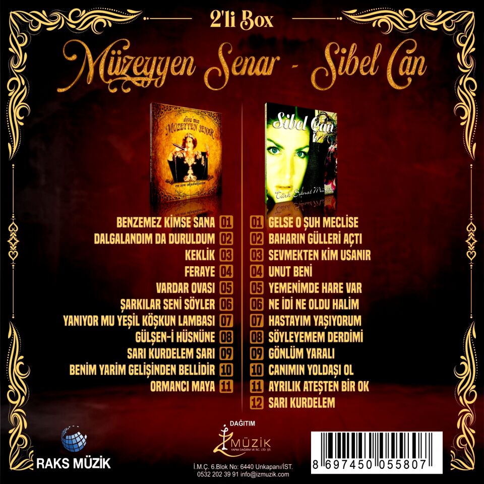MÜZEYYEN SENAR, SİBEL CAN - TÜRK SANAT MÜZİĞİ (2 CD)