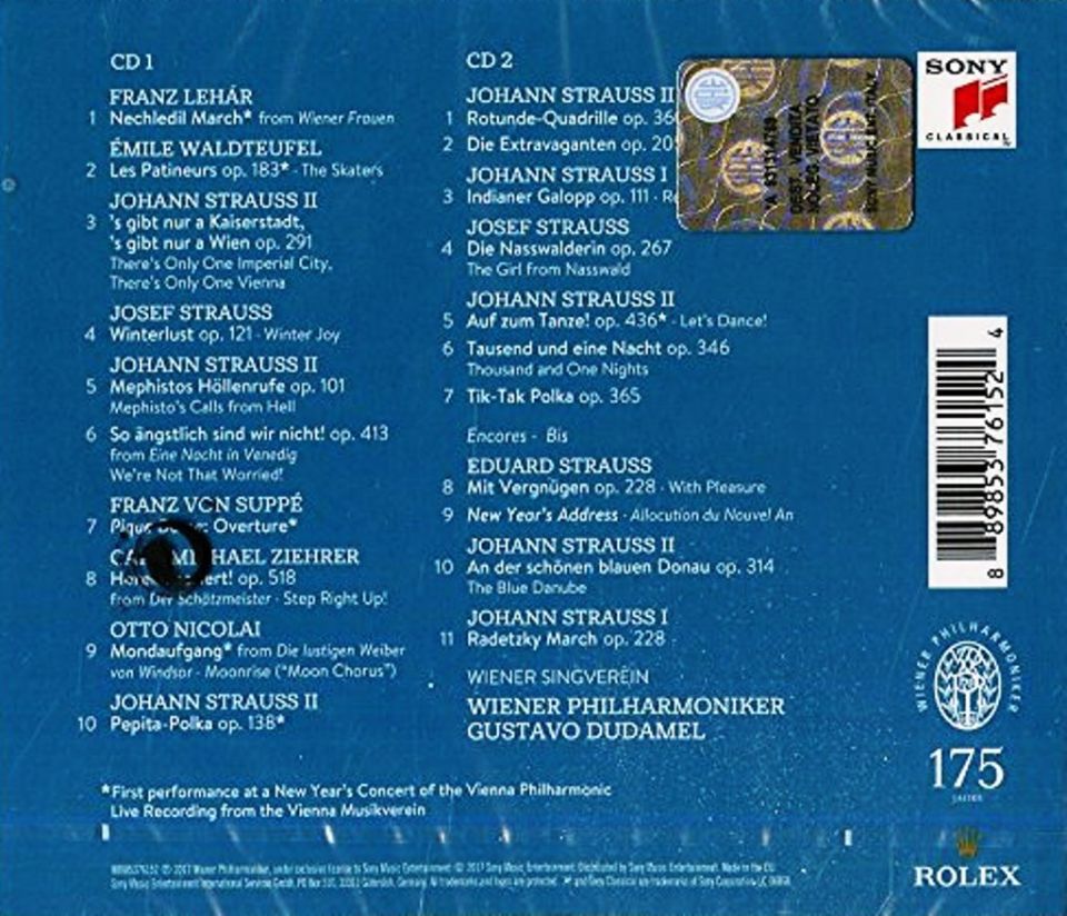 GUSTAVO DUDAMEL - NEW YEAR’S CONCERT 2017 (CD)