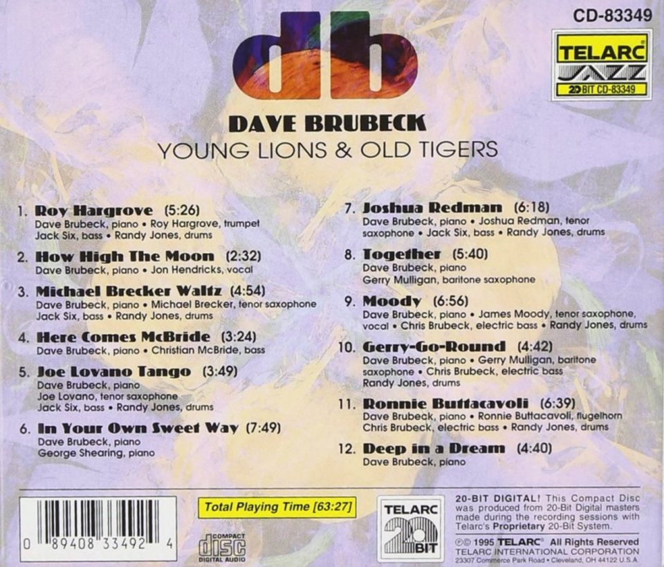 DAVE BRUBECK WITH SPECIAL GUESTS - YOUNG LIONS & OLD TIGERS (1995) (CD)