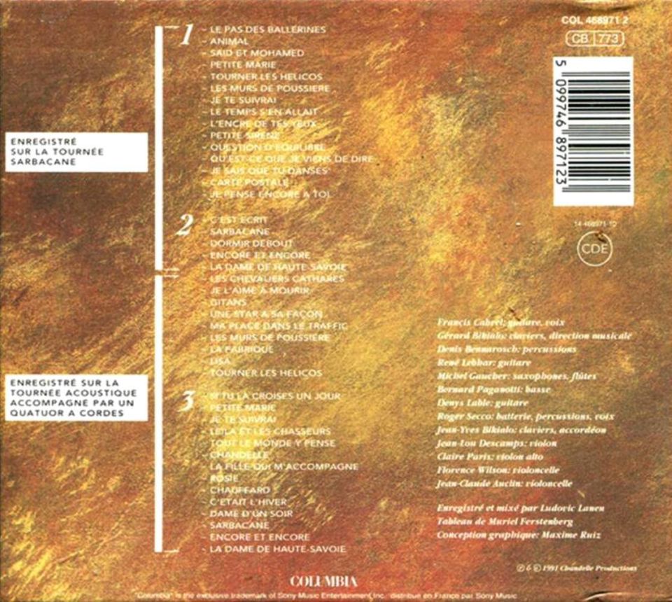 FRANCIS CABREL - D'UNE OMBRE A L'AUTRE (3 CD) (1991)