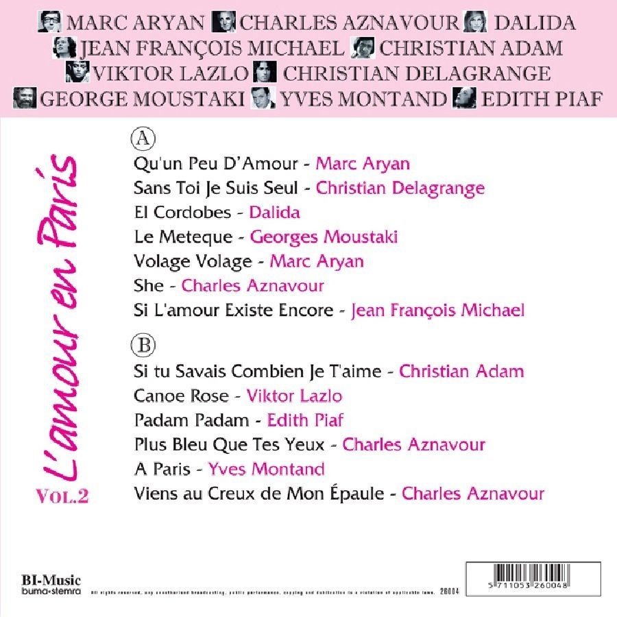 L'AMOUR EN PARIS 2 - VARIOUS / ÇEŞİTLİ SANATÇILAR (LP)