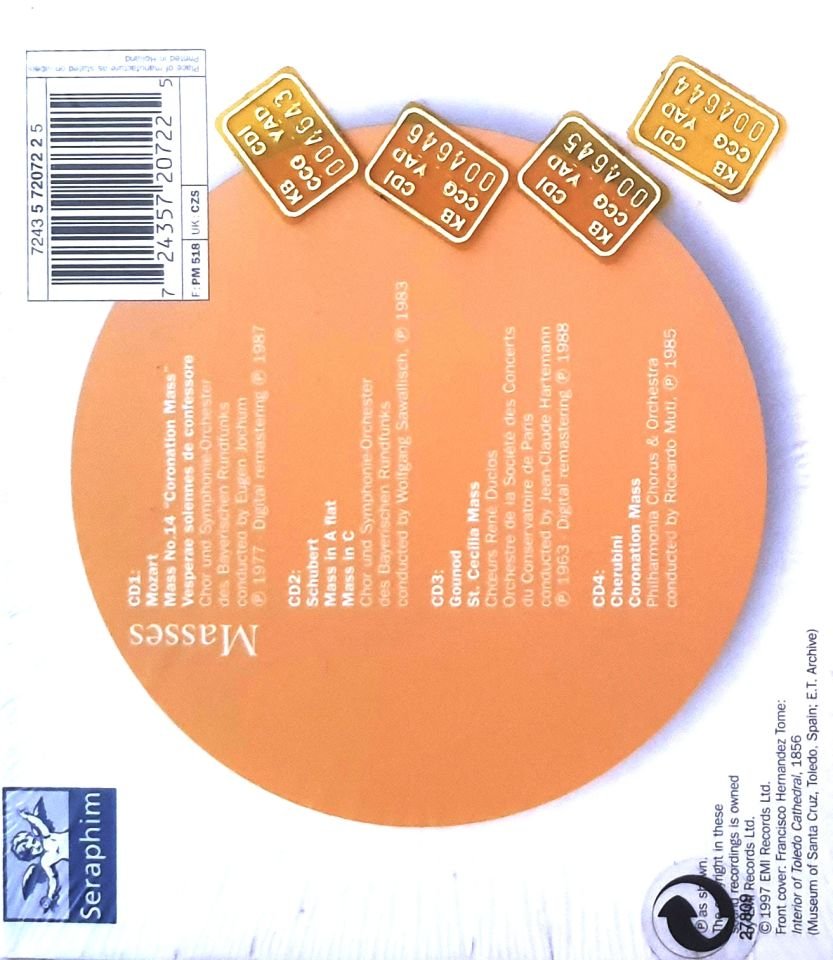 MASSES - MOZART, SCHUBERT, GOUNOD, CHERUBINI (4 CD) (1997)