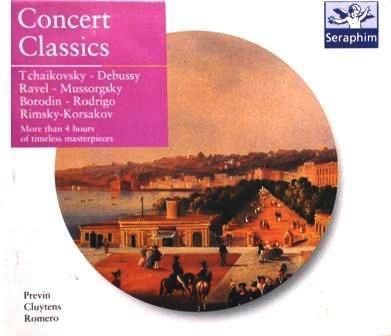 CONCERT CLASSICS - TCHAIKOVSKY DEBUSSY RAVEL MUSSORGSKY BORODIN RODRIGO RIMSKY KORSAKOV, PREVIN, CLUYTENS, ROMERO