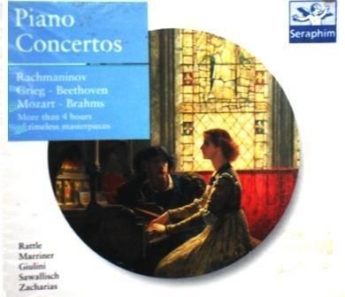 PIANO CONCERTOS - RACHMANINOV GRIEG BEETHOVEN MOZART BRAHMS- RATTLE, MARRINER, GIULINI, SAWALLISCH, ZACHARIAS