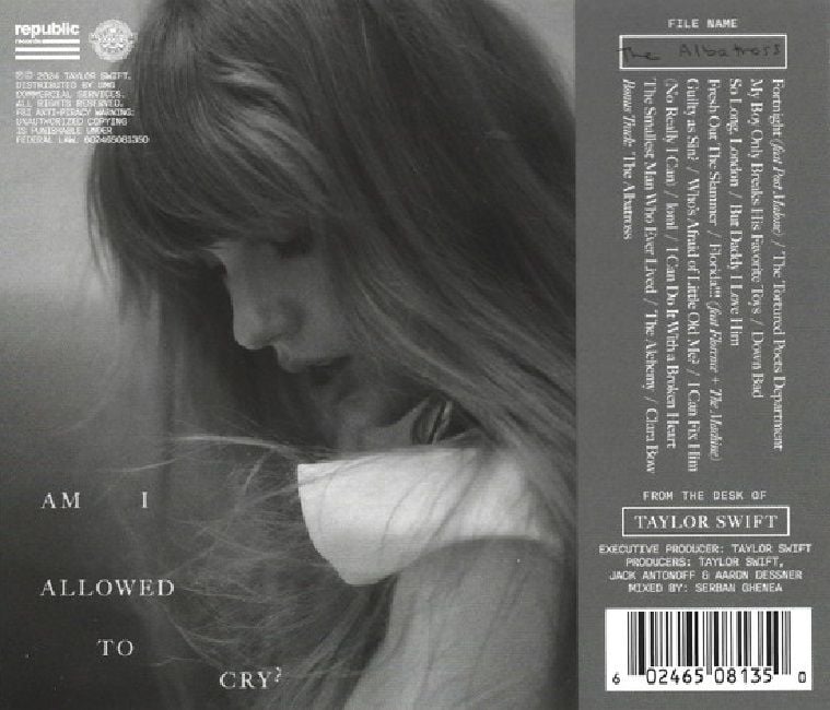 TAYLOR SWIFT - THE TORTURED POETS (THE ALBATROSS) (CD) (2024)