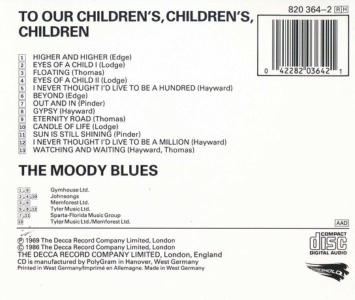 THE MOODY BLUES - TO OUR CHILDREN'S CHILDREN'S CHILDREN