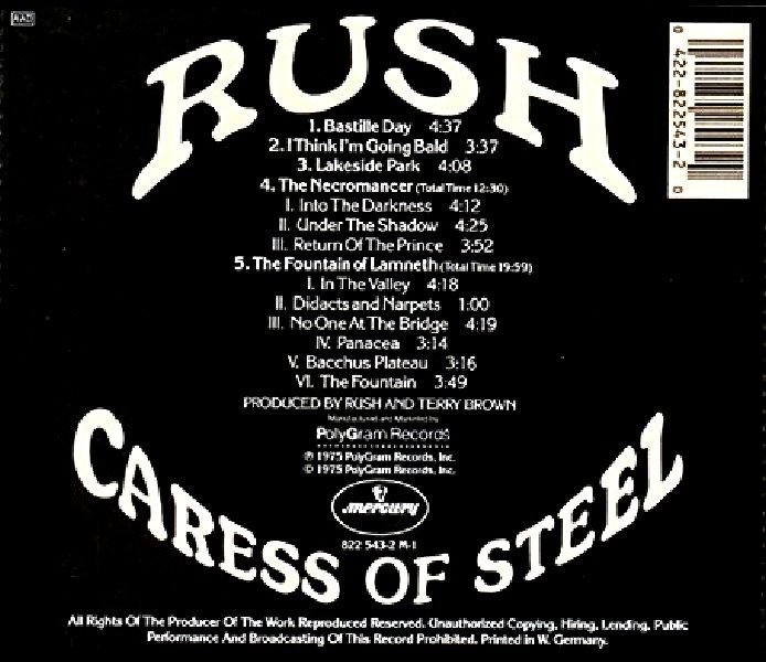 RUSH - CARESS OF STEEL (CD) (1988)