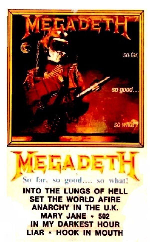 MEGADETH - SO FAR SO GOOD SO WHAT! (MC) (1988)
