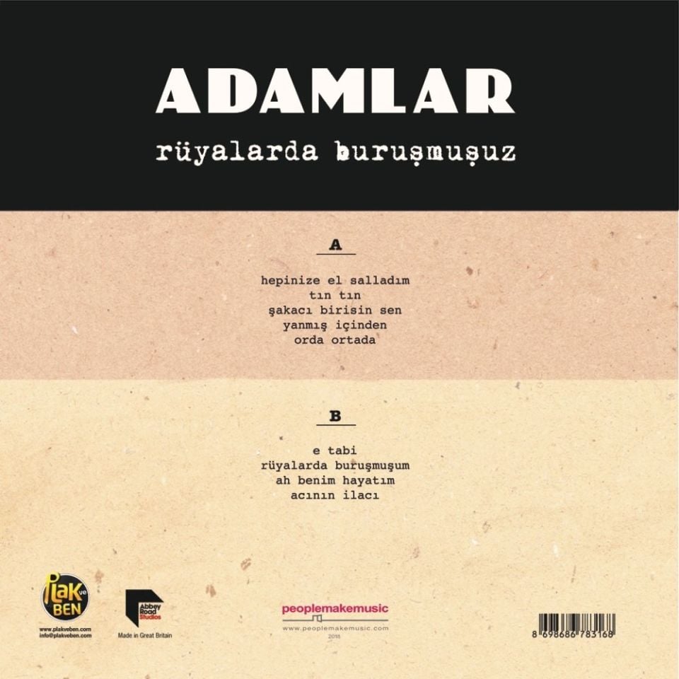 ADAMLAR - RÜYALARDA BURUŞMUŞUZ (LP)