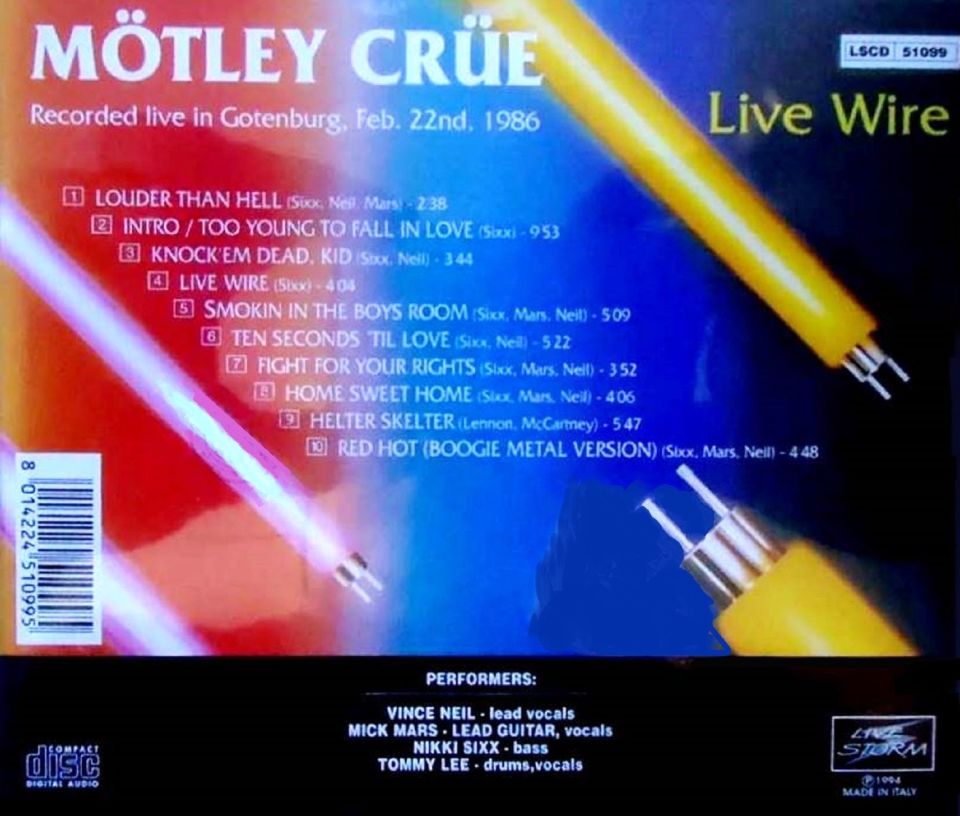 MÖTLEY CRUE - LIVE WIRE (LIMITED EDITION 1000 COPIES) (CD) (1994)