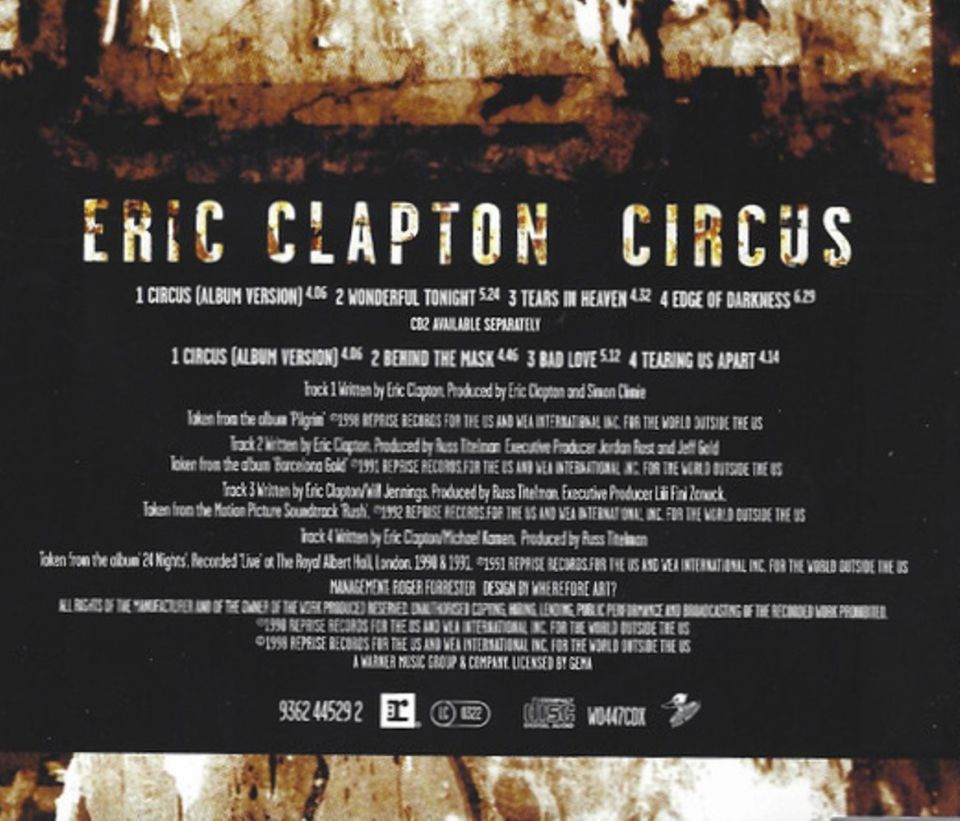 ERIC CLAPTON - CIRCUS (SINGLE CD) (1998)