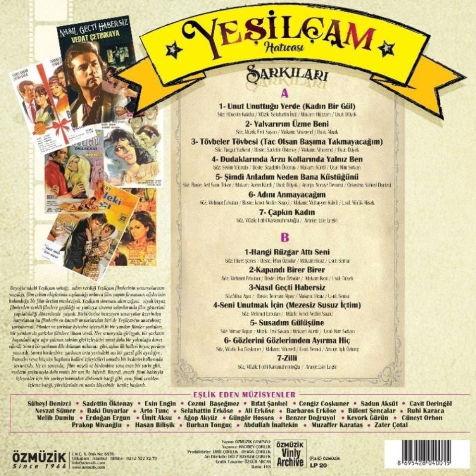 YEŞİLÇAM HATIRASI ŞARKILARI - NASIL GEÇTİ HABERSİZ (LP)