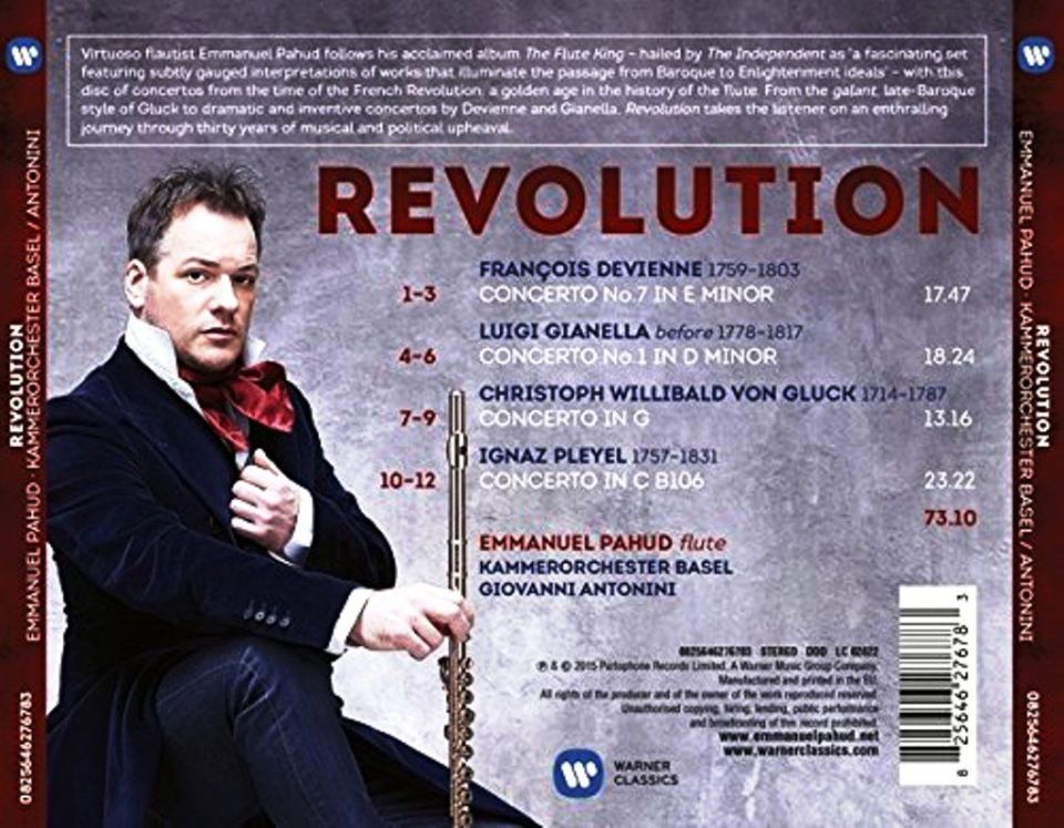 EMMANUEL PAHUD - REVOLUTION Flute Concertos by Devienne, Gianella, Gluck & Pleyel