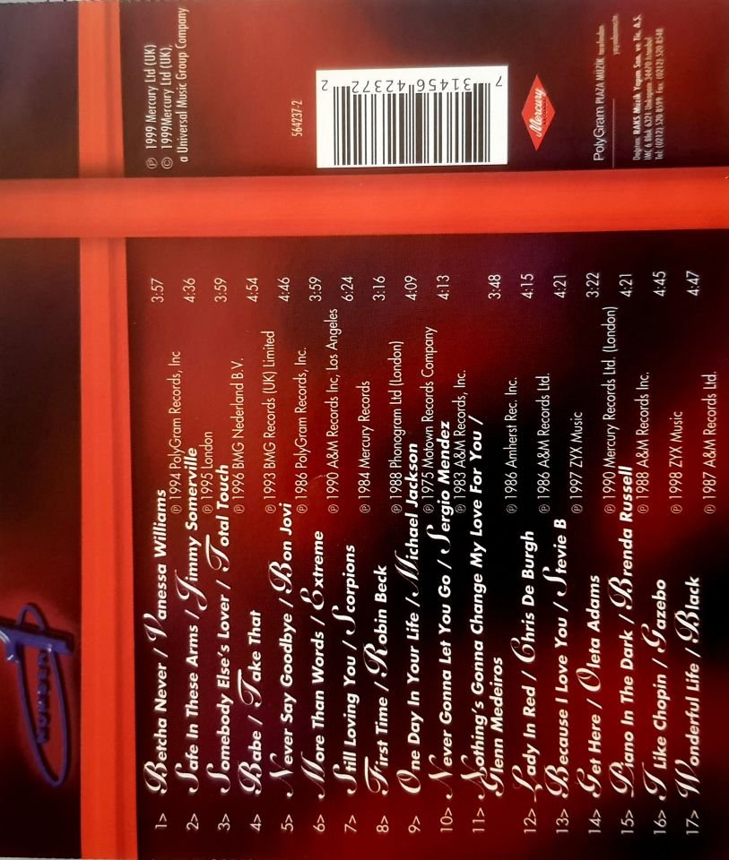 NUMBER ONE LOVE SONGS - VARIOUS (CD) (1999)