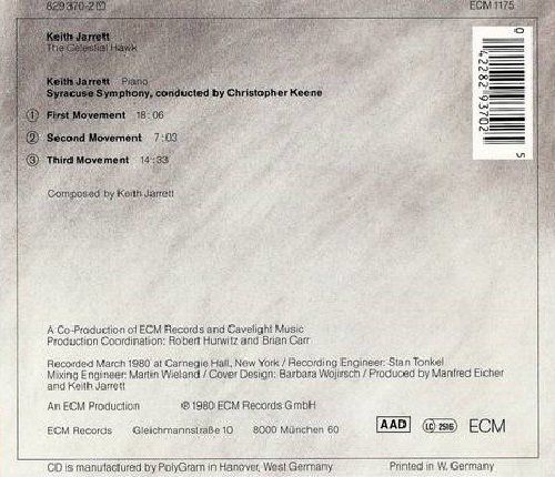 KEITH JARRETT - THE CELESTIAL HAWK (CD) (1980)